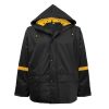 CAPOTE NEGRO CON CINTAS REFLECTIVAS DE 2 PIEZAS/R6400